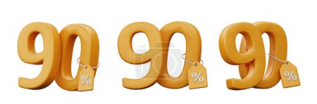 Foto de Ilustración 3d 90 icono de etiqueta de descuento para la campaña de marketing interfaz de usuario creativa símbolo de diseño web - Imagen libre de derechos
