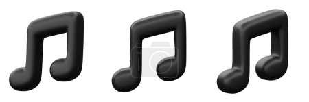 Photo for 3d illustration music or musical note icon for creative user interface web design symbol - Royalty Free Image