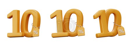 Foto de Ilustración 3d 10 icono de etiqueta de descuento para la campaña de marketing creativo interfaz de usuario símbolo de diseño web - Imagen libre de derechos