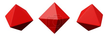 Foto de 3d octaedro rojo representación realista de objeto de geometría básica - Imagen libre de derechos
