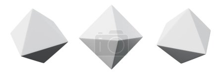Foto de 3D octaedro blanco representación realista de objeto de geometría básica - Imagen libre de derechos