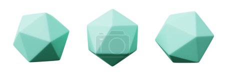 Photo for 3d Icosahedron Tosca, realistic rendering of 3d geometry shape object - Royalty Free Image
