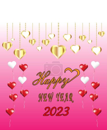 Illustration for 2023 Happy New Year Background Design. Greeting Card, Banner, Poster. Vector Illustration. - Royalty Free Image