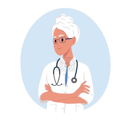 Illustration for Avatar of a smiling doctor, medical worker - Royalty Free Image