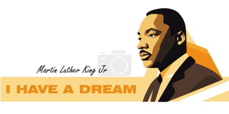 Illustration for Martin Luther King. portrait MLK vector illustration - Royalty Free Image