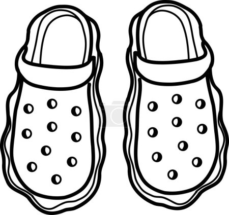 Illustration for Clog. Outline doodle vector illustration isolated - Royalty Free Image