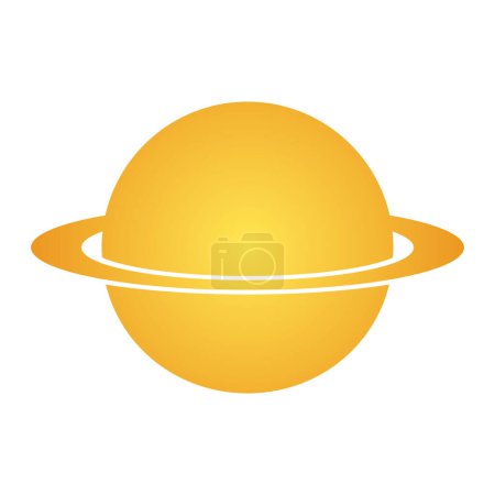 Foto de Saturno de dibujos animados aislado sobre un fondo blanco en un tema de atmósfera del cielo, ilustración de la etiqueta engomada - Imagen libre de derechos
