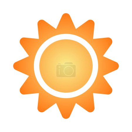 Téléchargez les photos : Un soleil de dessin animé isolé sur un fond blanc dans un thème d'été de plage, Autocollant illustration - en image libre de droit