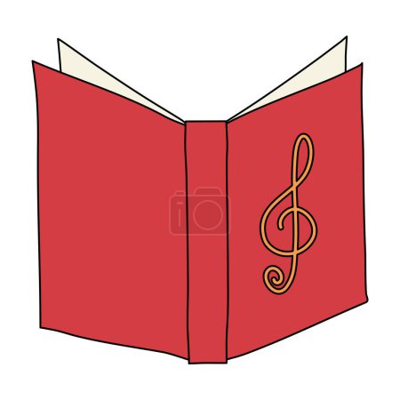Foto de Un libro de canciones de Navidad aislado sobre fondo blanco en un concepto de Navidad mínimo dibujado a mano, ilustración - Imagen libre de derechos