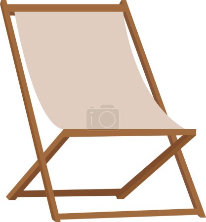 Ilustración de Silla escandinava de moda sobre un fondo blanco. sillón cómodo y taburete elegante incluido. artículos de muebles simples y de moda. Ilustración vectorial. silla de camping - Imagen libre de derechos