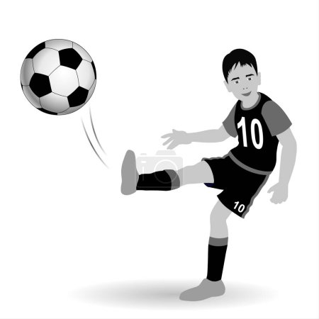 Téléchargez les photos : Des silhouettes de footballeurs sur fond blanc. Illustration. - en image libre de droit