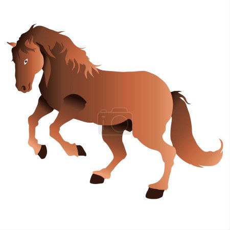 Horse running on a white background. Vector illustration.