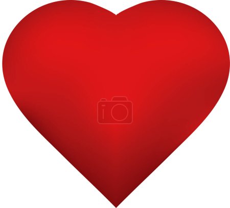 Photo for Heart, love, romance or valentine's day red vector icon with kawaii emoji for apps and websites - Royalty Free Image