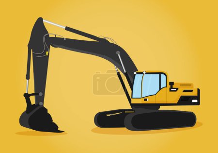 Photo for Excavator and shovel. vector illustration - Royalty Free Image