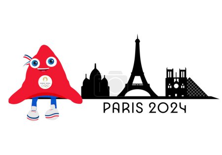 Ilustración de París 2024. Juego en París. Ilustración vectorial - Imagen libre de derechos