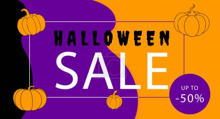Photo for Halloween sale card. Vector illustration - Royalty Free Image