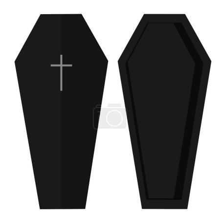 Sarg für Bestattungsikone. Tod und Beerdigungen Vektor Illustration.