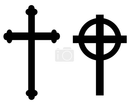 Téléchargez les illustrations : La croix de l'église est prête. Décès et funérailles illustration vectorielle. - en licence libre de droit