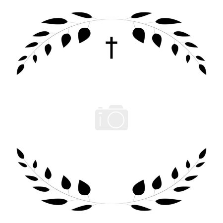 Funeral vector card. Empty card. Digital Funeral Announcement Invitation Template in vector Illustrator
