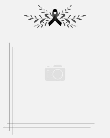 Funeral vector card. Empty card. Digital Funeral Announcement Invitation Template in vector Illustrator
