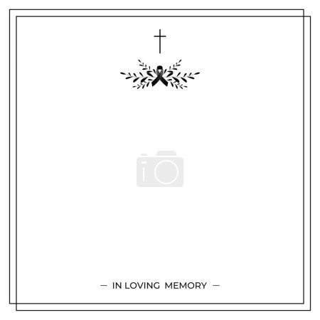 Illustration for Funeral vector card. Empty card. Digital Funeral Announcement Invitation Template in vector Illustrator - Royalty Free Image