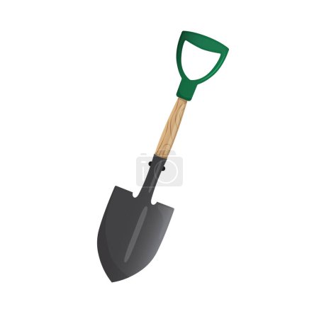Illustration for Shovel illustration. Shovel for garden, camping, fire shovel. Vector illustration of izdolized on white background. - Royalty Free Image