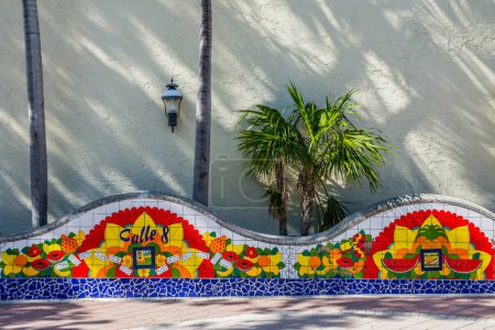 Photo for Miami Calle ocho mosaic at Little Havana domino park - Royalty Free Image