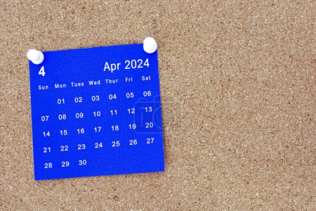 Téléchargez les photos : Avril 2024 calendrier sur note collante. Rappel et concept de message. 2024 nouvelle année concept. - en image libre de droit