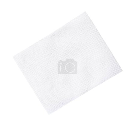 Top view of folded tissue paper or napkin paper is isolated on white background with clipping path.