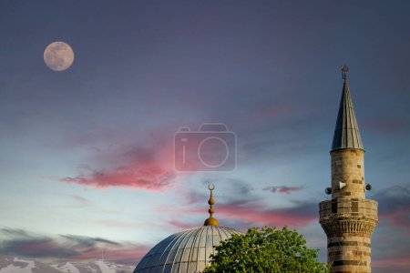 Photo for Horizontal photo for Islamic days. Copy space for stories ,posts. Erzurum Lalapasa Mosque. High quality photo - Royalty Free Image