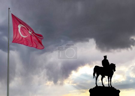 30 de agosto día de la victoria de Turquía o 30 agustos zafer bayrami fondo y bandera turca.