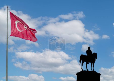 Foto de 30 de agosto día de la victoria de Turquía o 30 agustos zafer bayrami fondo y bandera turca. - Imagen libre de derechos