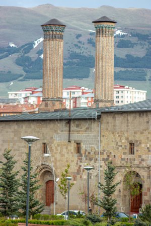 Ulu Mosque and Twin Minaret Madrasa. Places to Visit in Erzurum. Historical stone architectural monuments. 