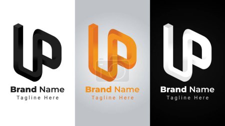 Letter UP Impossible Logo, Elegantes und einfaches Logo der Buchstaben U und P mit 3D-Form unmöglich perspektivischen Stil
