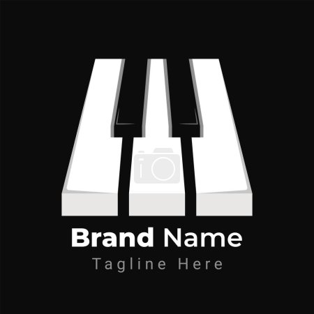 Letra W Piano Logo, combinación de piano arreglado para formar la letra W