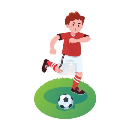 Illustration for Football soccer player flat illustration - Royalty Free Image