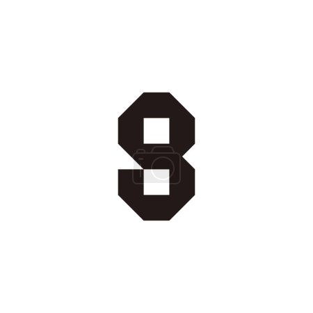 Téléchargez les illustrations : Lettre g ou numéro 8 symbole géométrique simple logo vecteur - en licence libre de droit