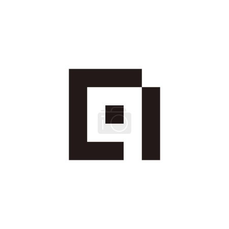 Ilustración de Letra Cq cuadrado geométrico símbolo simple logotipo vector - Imagen libre de derechos