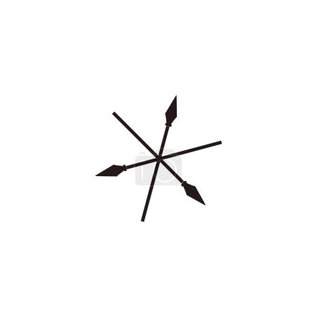 Illustration for Three spears, snowflake geometric symbol simple logo vector - Royalty Free Image