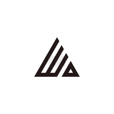 Illustration for Letter WD triangle, building geometric symbol simple logo vector - Royalty Free Image