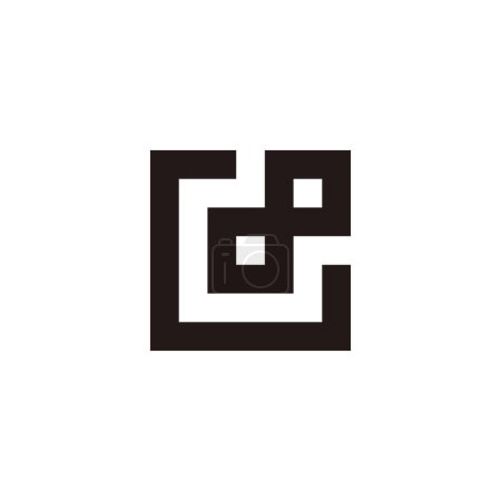 Letter G number 8 square geometric symbol simple logo vector