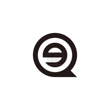 Ilustración de Letra g en Q, círculo geométrico símbolo simple logotipo vector - Imagen libre de derechos