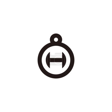Ilustración de Letra H en 8, círculo símbolo geométrico simple logotipo vector - Imagen libre de derechos