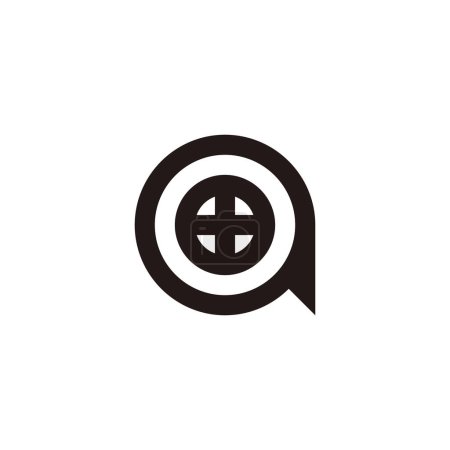 Illustration for Message, window, circle geometric symbol simple logo vector - Royalty Free Image