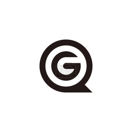 Ilustración de Letra g en Q, círculo geométrico símbolo simple logotipo vector - Imagen libre de derechos