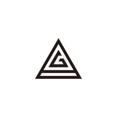Téléchargez les illustrations : Lettre G en 8, symbole géométrique triangle simple logo vecteur - en licence libre de droit