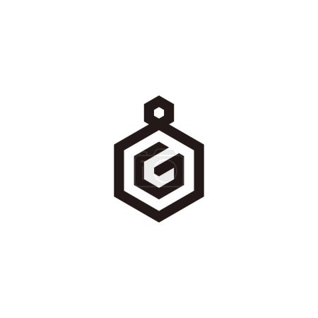 Téléchargez les illustrations : Lettre G en 8, symbole géométrique hexagonal simple vecteur de logo - en licence libre de droit