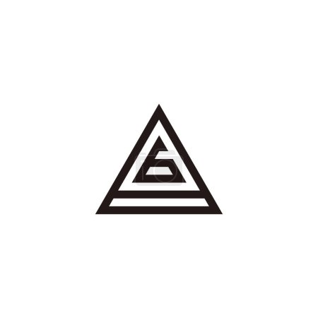 Illustration for Number 6 in 8, triangle geometric symbol simple logo vector - Royalty Free Image