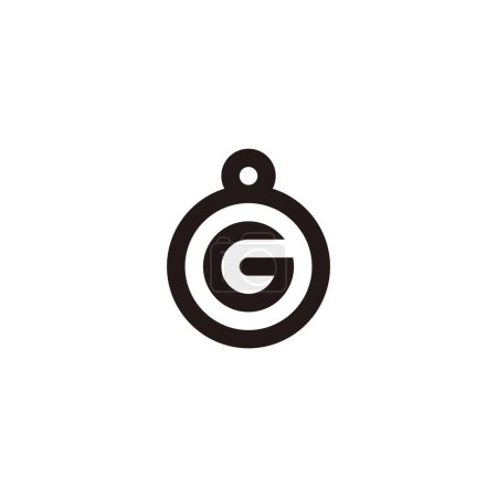 Téléchargez les illustrations : Lettre g en 8, cercle géométrique symbole simple logo vecteur - en licence libre de droit