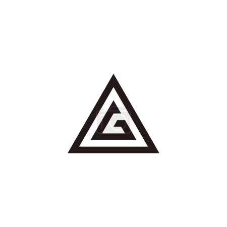 Téléchargez les illustrations : Lettre G en o, symbole géométrique triangle simple logo vecteur - en licence libre de droit